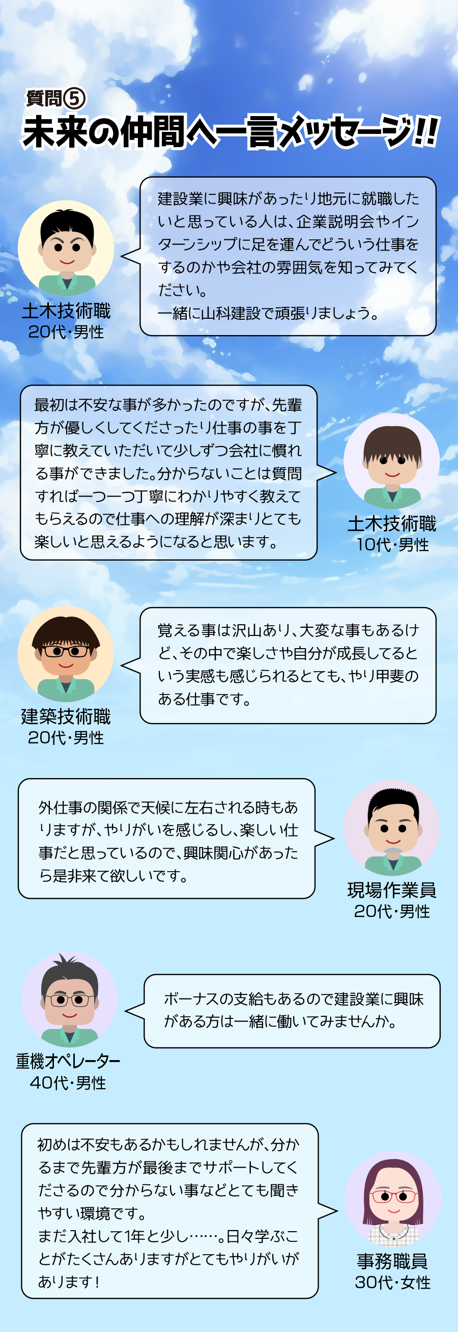 未来の仲間へ一言メッセージ